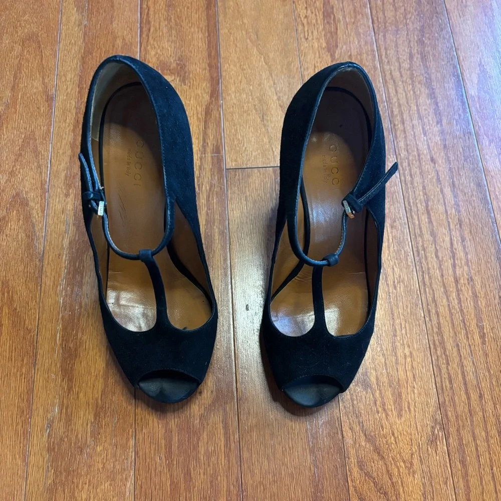Gucci Mary Jane Peep-Toe Platform Pump size 36.5 - Picture 2 of 8